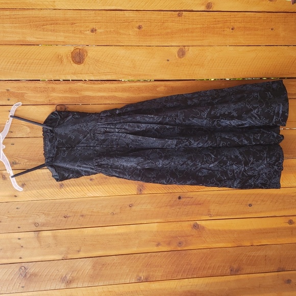 Gunne Sax Black Brocade Lace Detail Formal Dress 5 - Picture 4 of 7